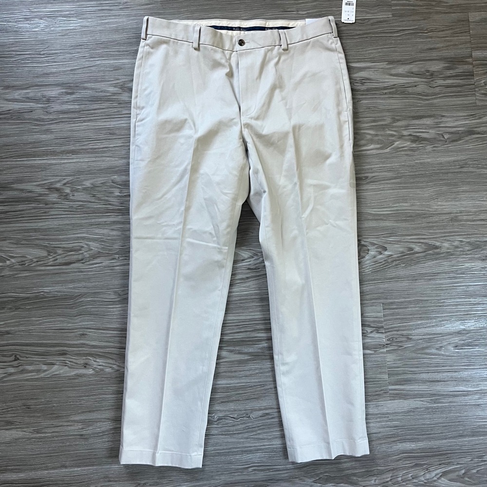 Brooks Brothers Advantage Chino Clark Fit Stone Beige Pants 36W 30L 100011970